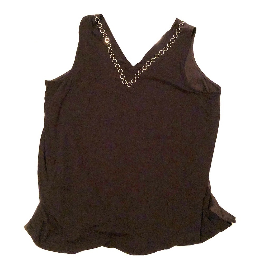 Love & legend black tank with attached chain.